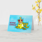 KANS BONNE! Franse Goede grappige de kroonvissen Kaart (Gele Bloem)