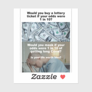 Kans om te winnen vs lang Covid vinyl; sticker