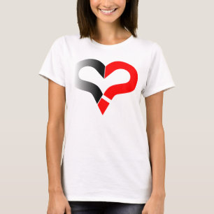 Kans op romantiek hart vraagteken shirt