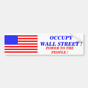 KANS WALL STREET POWET AAN MENSEN BUMPERSTICKER
