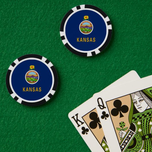 Kansan Flag, Flag of Kansas Poker Chips (Pokertafel (Dubbel))