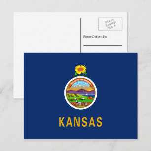 Kansan Vlag, vlag van Kansas Briefkaart