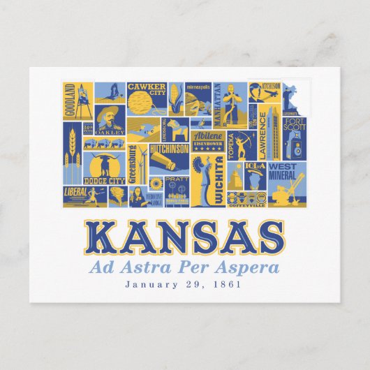 Kansas - Ad Astra Per Aspera - Carte Postale (Devant)