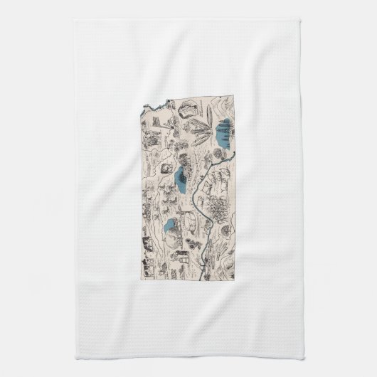 Kansas Afbeelding Map Theedoek (Verticaal)