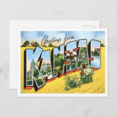 Kansas  Big Letters Briefkaart (Voorkant / Achterkant)