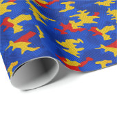 Kansas Blue Red Yellow Vibrant Camo Pattern Cadeaupapier (Rol Hoek)