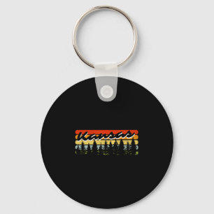 Kansas bos zonsondergang bomen hut thema souvenir sleutelhanger