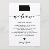 Kansas bruiloft welkomstbrief & routebeschrijving  programma (Voorkant)