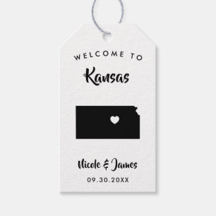 Kansas bruiloft welkomsttas Labels voor hotelgaste Cadeaulabel