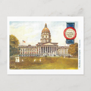 Kansas Capitol met Zegel Briefkaart
