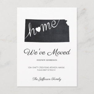 Kansas Chalkboard State Map Moving Briefkaart