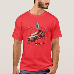 Kansas City - BBQ Ribs en Indian Chief T-shirt