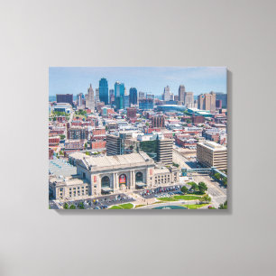 Kansas City Beauful Skyline Canvas Afdruk