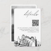 Kansas City bruiloft moderne details QR-code Informatiekaartje (Voorkant / Achterkant)