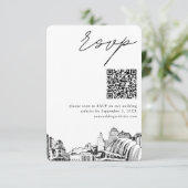 Kansas City Bruiloft Moderne RSVP QR Code Informatiekaartje (Staand voorkant)