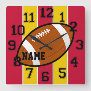 Kansas City Colors Football Wall Clock Vierkante Klok