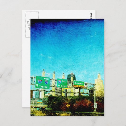 Kansas City Highway Briefkaart (Voorkant / Achterkant)