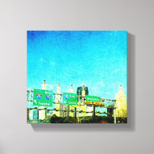 Kansas City Highway Canvas Afdruk