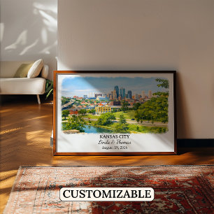 Kansas City Kansas Poster, Aquarel, Op Maat Poster