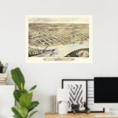 Kansas City, KS Panoramic Map - 1869 Poster (Thuiskantoor)