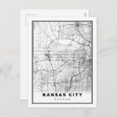 Kansas City Map Feestdagenkaart (Voorkant / Achterkant)