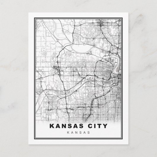 Kansas City Map Feestdagenkaart (Voorkant)