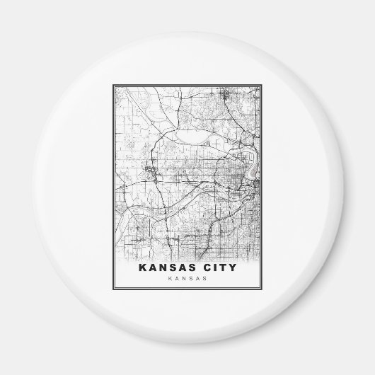 Kansas City Map Magneet (Voorkant)