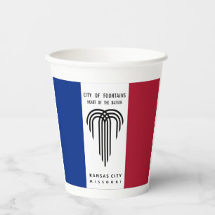 Kansas City (Missouri) City flag paper cups Papieren Bekers