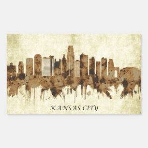 Kansas City Missouri Cityscape Rechthoekige Sticker