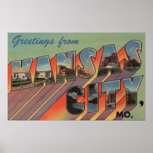 Kansas City, Missouri - Grote letterscènes Poster (Voorkant)