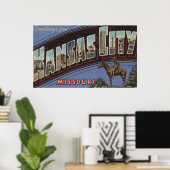 Kansas City, Missouri - Large Letter Scenes 2 Poster (Thuiskantoor)