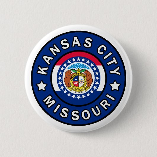 Kansas City Missouri Ronde Button 5,7 Cm (Voorkant)