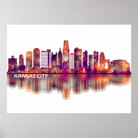 Kansas City Missouri Skyline Poster (Voorkant)