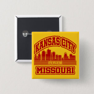 Kansas City, Missouri Vierkante Button 5,1 Cm
