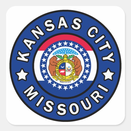 Kansas City Missouri Vierkante Sticker (Voorkant)