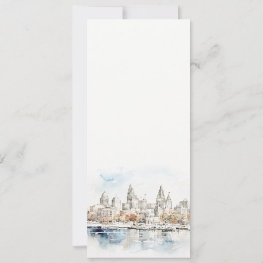 Kansas City Missouri Waterverf Wedding Menu Kaart (Achterkant)