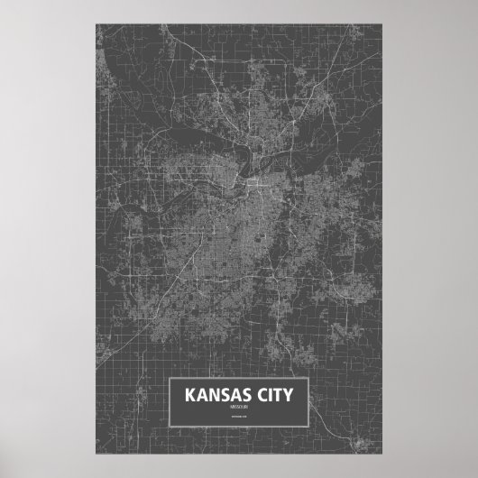 Kansas City, Missouri (zwart wit) Poster (Voorkant)