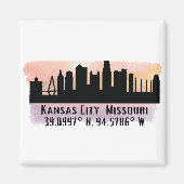 Kansas City MO City Skyline Magneet (Voorkant)