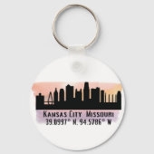 Kansas City MO City Skyline Sleutelhanger (Voorkant)
