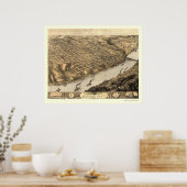 Kansas City, MO Panoramic Map - 1869 Poster (Keuken)