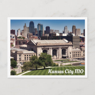 Kansas City MO Union Station en stadsprofiel Briefkaart