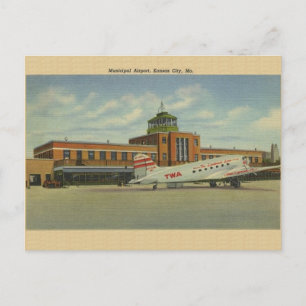  Kansas City Municipal Airport Post Card Briefkaart