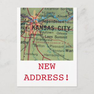 Kansas City New Address Notice Aankondigingskaart