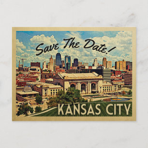 Kansas City Save the Date Missouri Aankondigingskaart