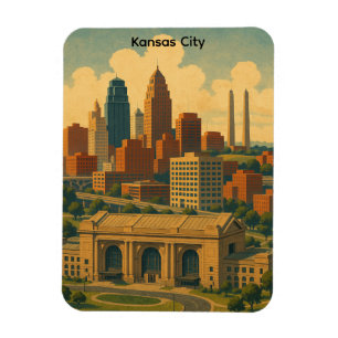  Kansas City Silhouette Skyline Magneet