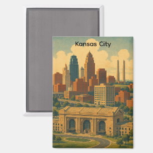  Kansas City Silhouette Skyline Magneet