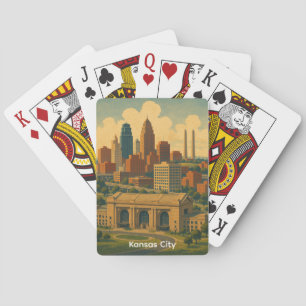  Kansas City Silhouette Skyline Pokerkaarten