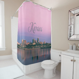 Kansas City Sky Line Sunset Douchegordijn