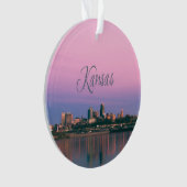 Kansas City Sky Line Sunset Ornament (voorkant)