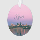 Kansas City Sky Line Sunset Ornament (voorkant)